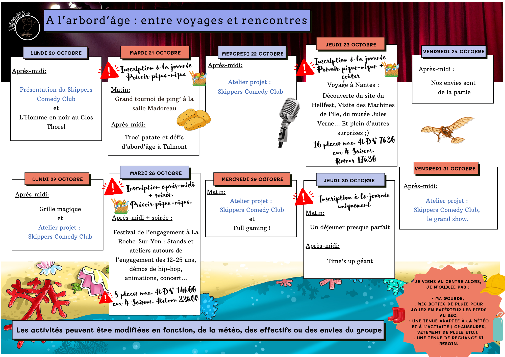 Skippers vacances dautomne 2025
