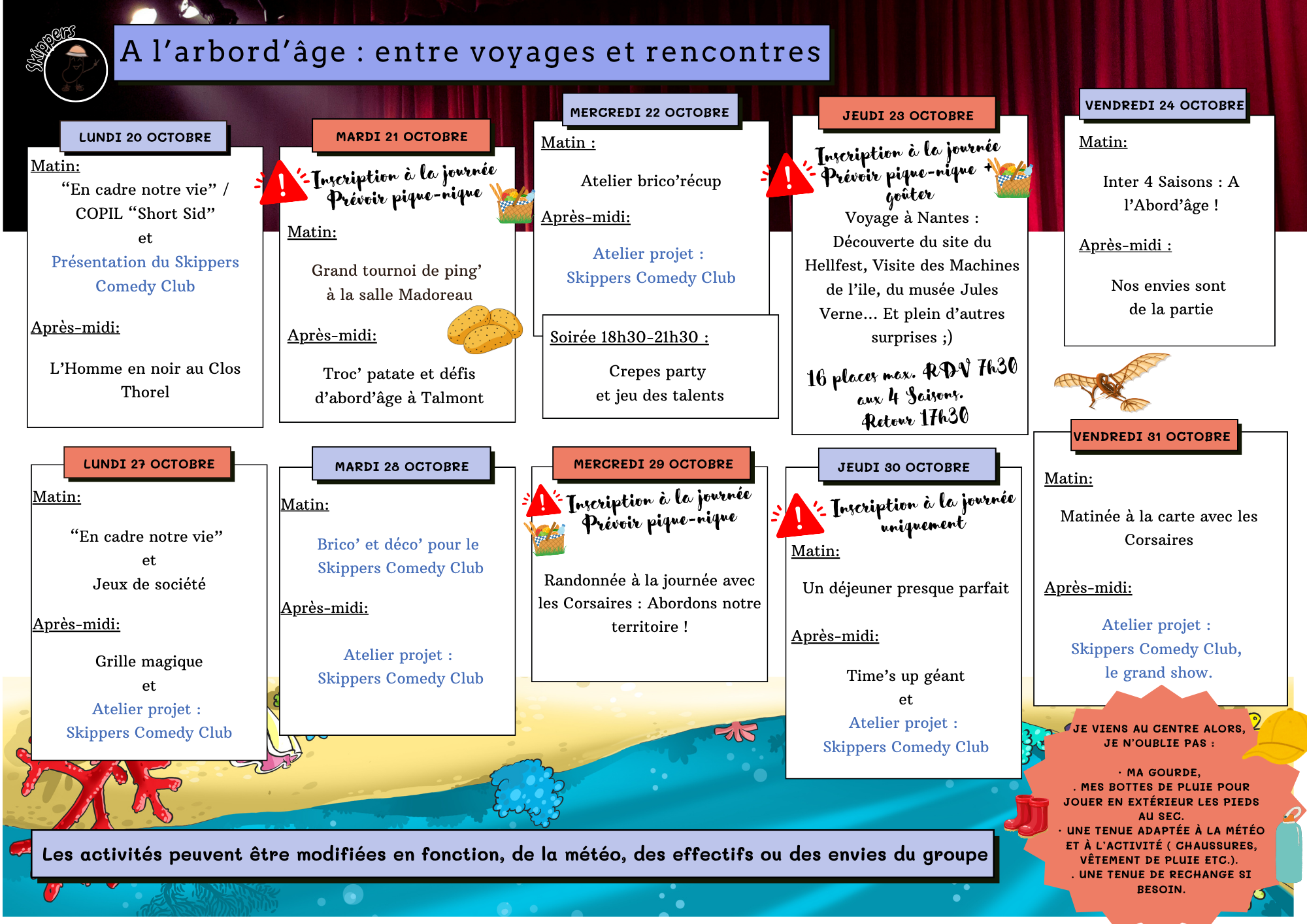 Skippers vacances dautomne 2025